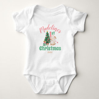 Body Boho Baby First Christmas avec nom arbre de lapin