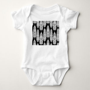 Body Boho plumes : motif noir et blanc