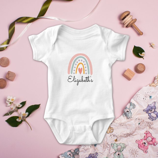 Body Boho Rainbow Baby Girl | Pastel Minimalist Baby  (Créateur téléchargé)