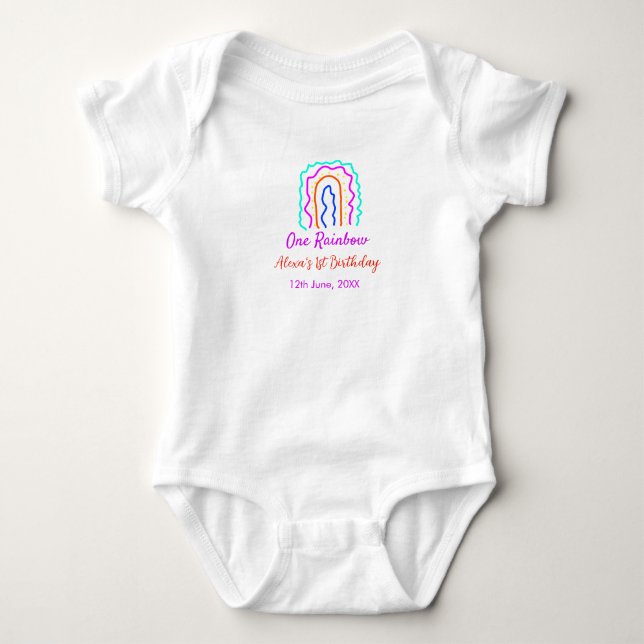 Body Boho Rainbow un anniversaire enfants brillant rétr (Devant)