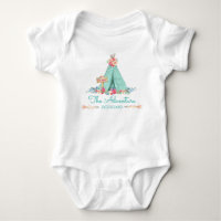 Boho Tribal TeePee Adventure Commence Baby Girl