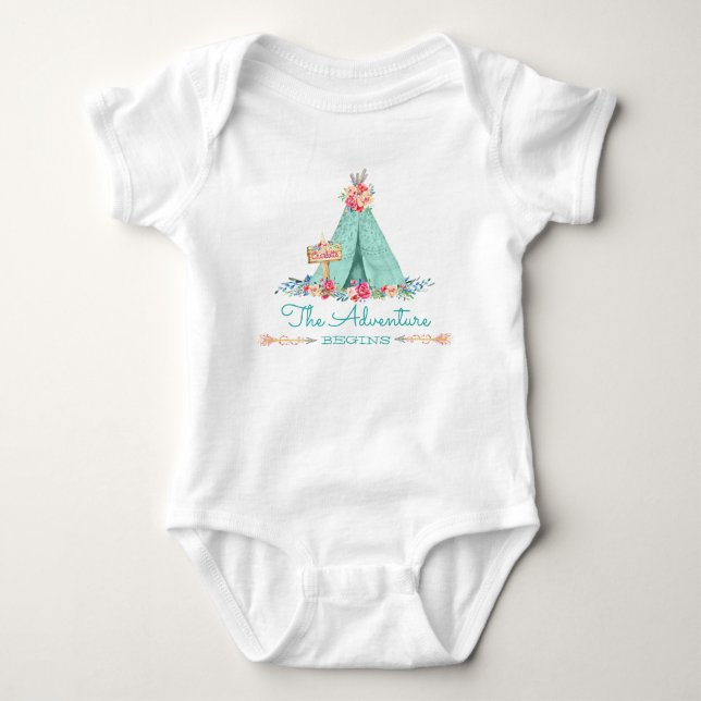 Body Boho Tribal TeePee Adventure Commence Baby Girl (Devant)