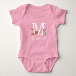 Body Bois Animaux Baby Girl Monogramme initial