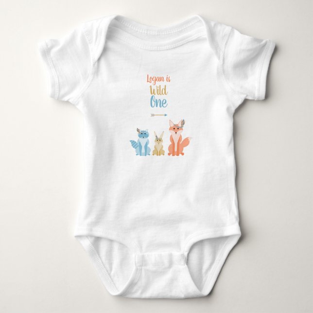 Body Bois Animaux mignons Tribal Boy Wild Un anniversai (Devant)