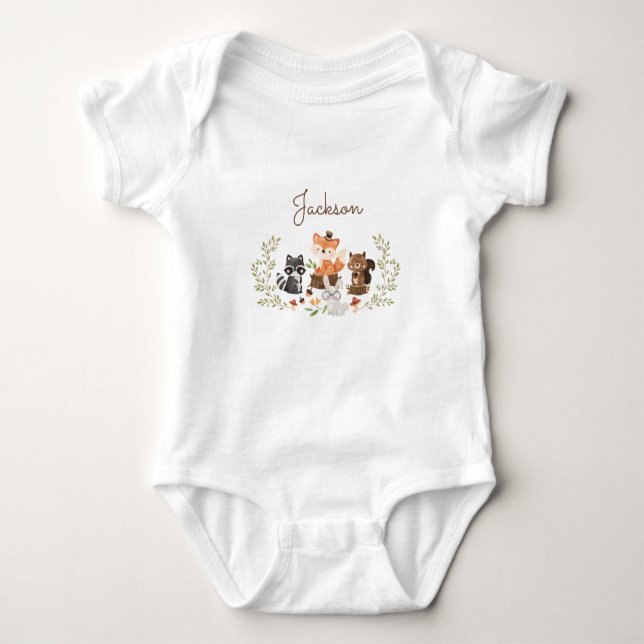 Body Bois Animaux Personnalisés Bodysuit (Devant)