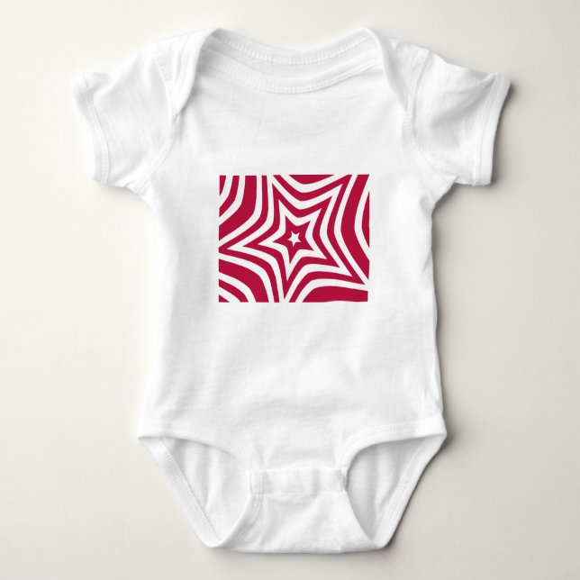 Body Bold & Bright Red & White Star dans un Motif vecto (Devant)