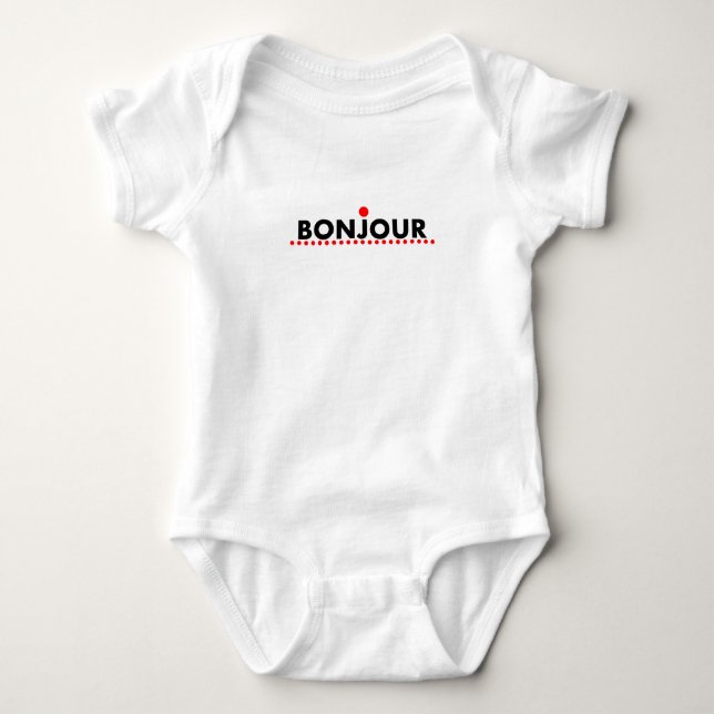 Body Bonjour, bonjour en français, drôle d'idée cadeau (Devant)