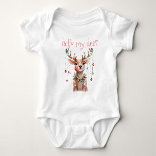 Body Bonjour Deer Whimsy Reinder et les lumières de Noë