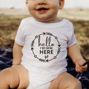 Body Bonjour Je suis nouveau ici Bébé Faire-part cadeau