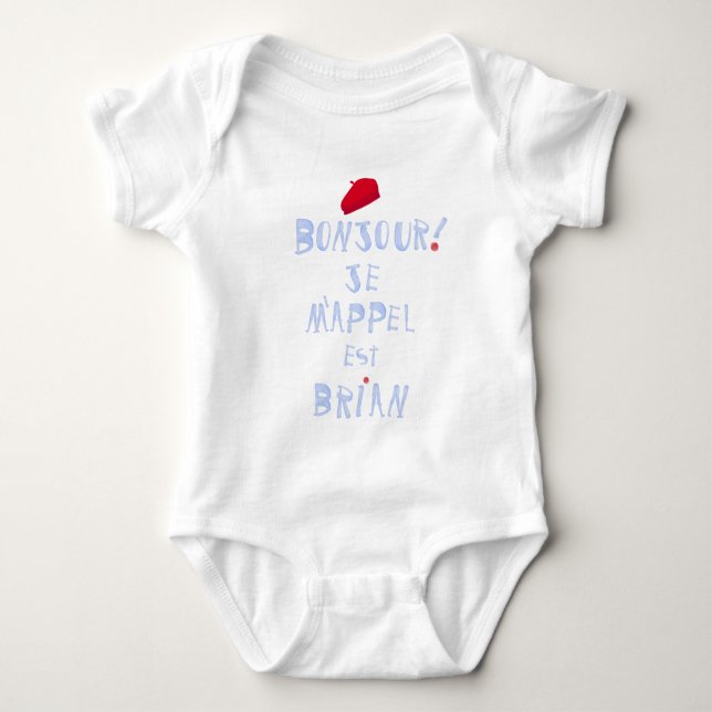 Body Bonjour mon nom Red Beret Cute French Oui baby (Devant)