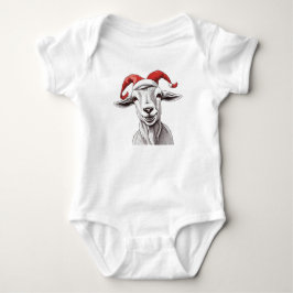 Body Bonne chèvre avec deux chapeaux de Père Noël, chèv