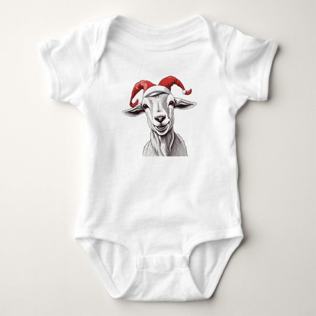 Body Bonne chèvre avec deux chapeaux de Père Noël, chèv (Devant)
