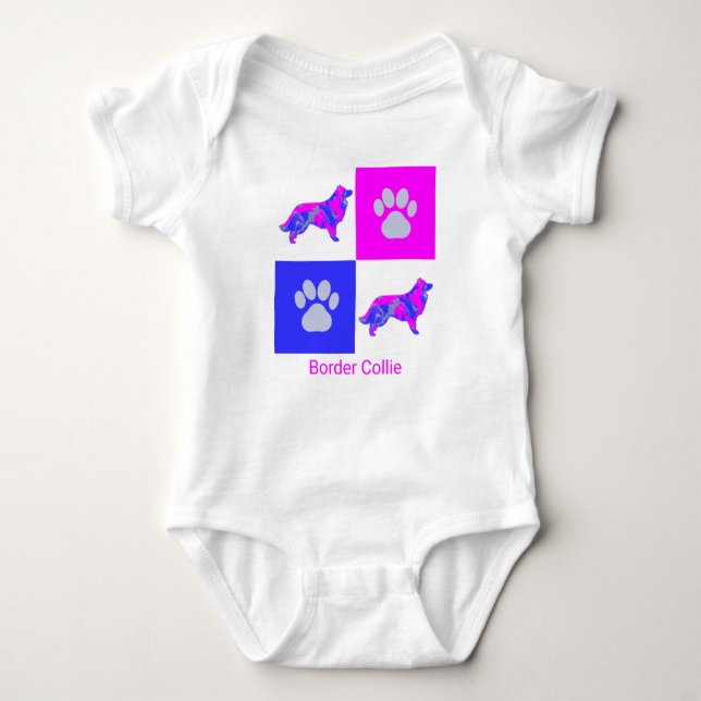 Body Bordure Collie Chien & Paw Rose et Bleu (Devant)