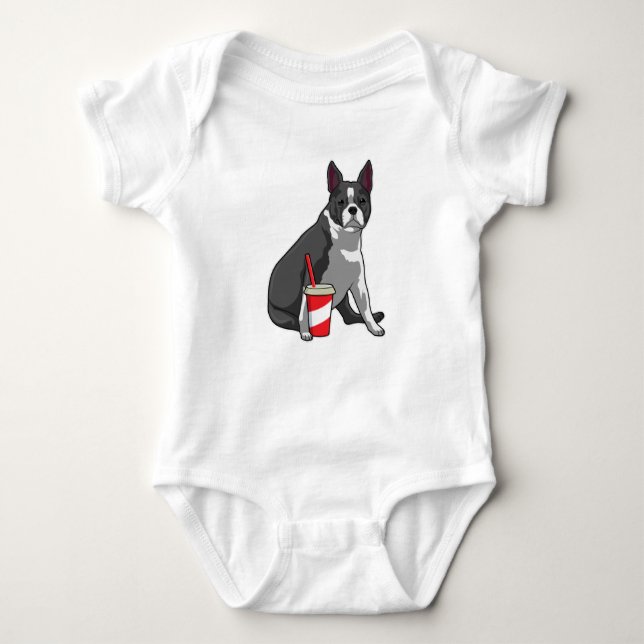 Body Boston Terrier avec boisson (Devant)