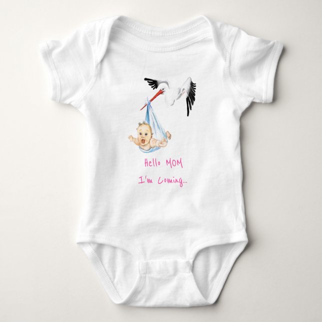 Body Bouche portant bébé Bodysuit Maman Je viens (Devant)