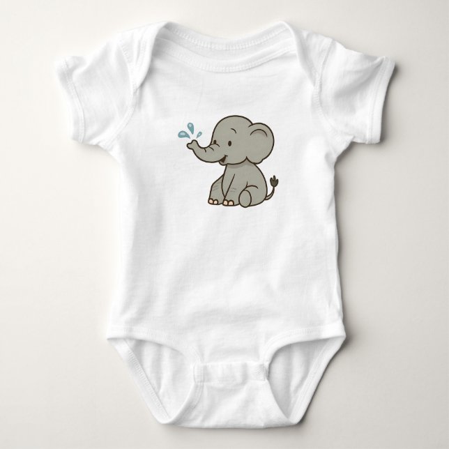 Body Boule soufflant Elephant Bodysuits bébé T-shirt (Devant)