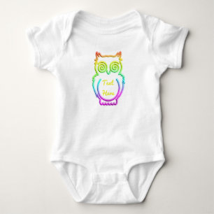 Body Bouton lumière néon psychédélique hibou