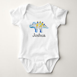 Body Boys Cute Blue Aquarelle Dinosaure et nom