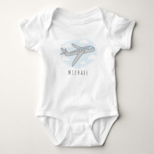 Body Boy's Cute Blue Avion Transport Design et nom