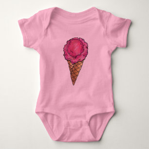 Body Brosse rose Fraise Ice Crème gaufre Cône Foodie