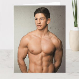 Body Builder Bulges Hot Typ Greetings Card Karte