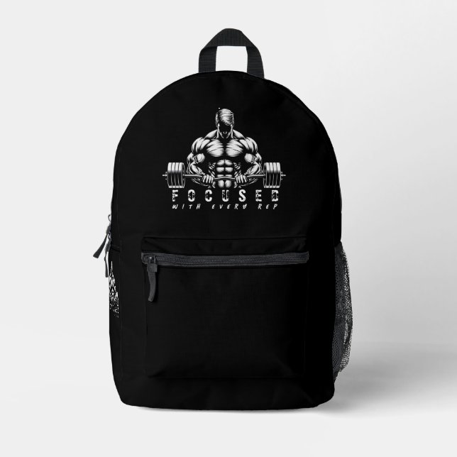 Body Builder-Fitness Bedruckter Rucksack (Vorderseite)