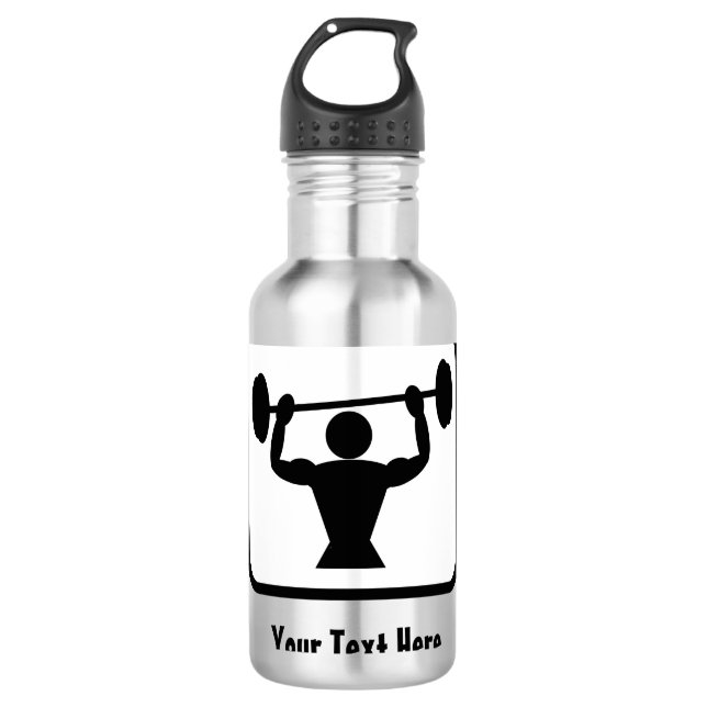 Body Builder / Muscleman Graphic - Personalizable Edelstahlflasche (Vorderseite)