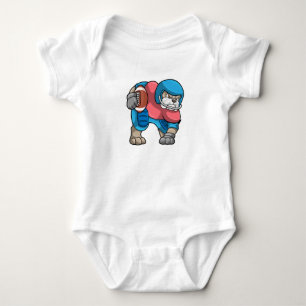 Body Bulldog au sport avec football et casque