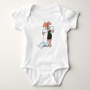 Body Bunny comme secrétaire avec papier