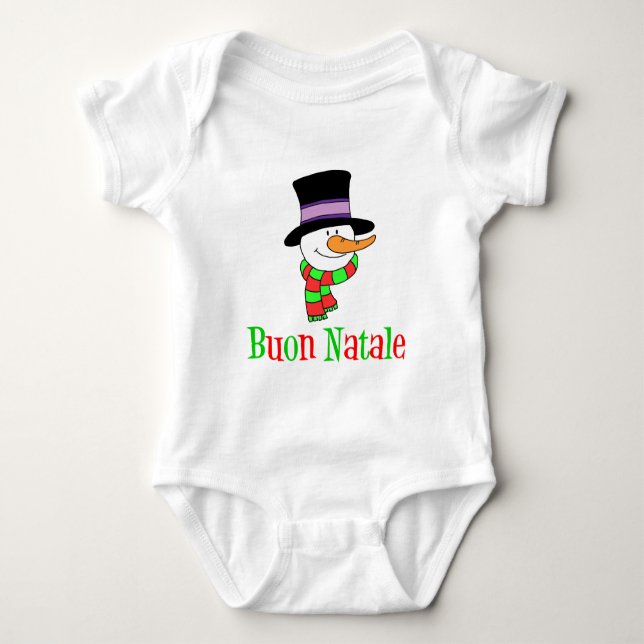 Body Buon Natale Italien Snowman Kids (Devant)