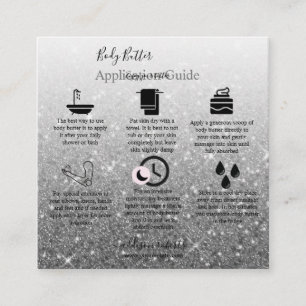 Body Butter Anwendung Moderner Silver Glitzer Quadratische Visitenkarte