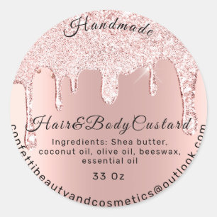 Body Butter Packaging Rose Tropfen Kosmetik Mail Runder Aufkleber