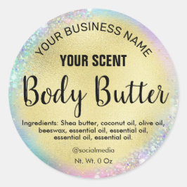 Body Butter Unicorn Imitate Gold Foil Labels Runder Aufkleber