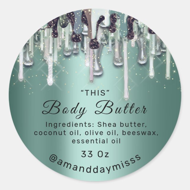 Body Butter Verpackung Online Beauty Tropfen MintG Runder Aufkleber (Vorderseite)