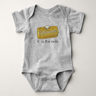 Body C est pour Corn Yellow Corncob Cob Butter Alphabet