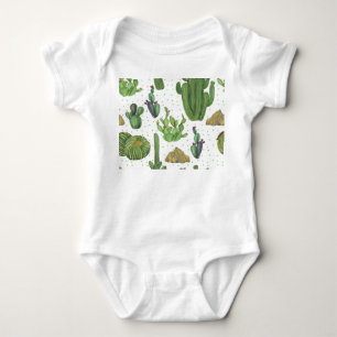 Body Cactus aquarelle, motif naturel sans soudure.