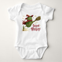 Cactus Sorcière en Désert, Illustration Halloween