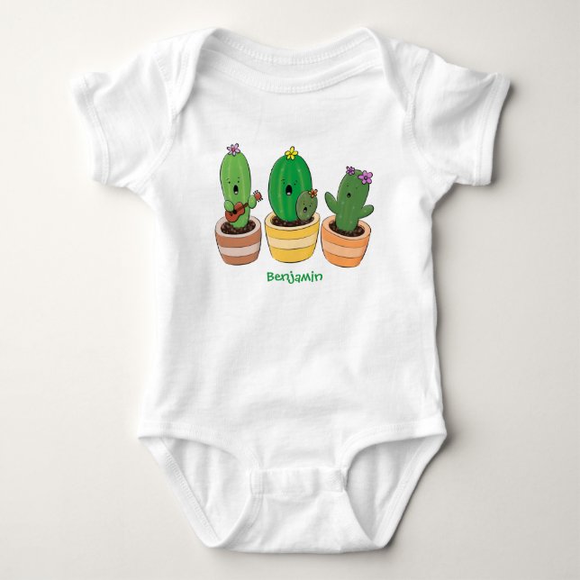 Body Cactus trio chantante mignonne dessin animé (Devant)