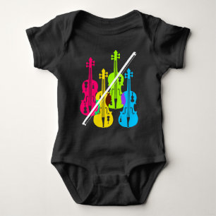 Body Cadeau d'anniversaire multicolore de violons pour