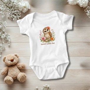 Body Cadeau de Baby Shower Fleurs de Hibou Personnalisé