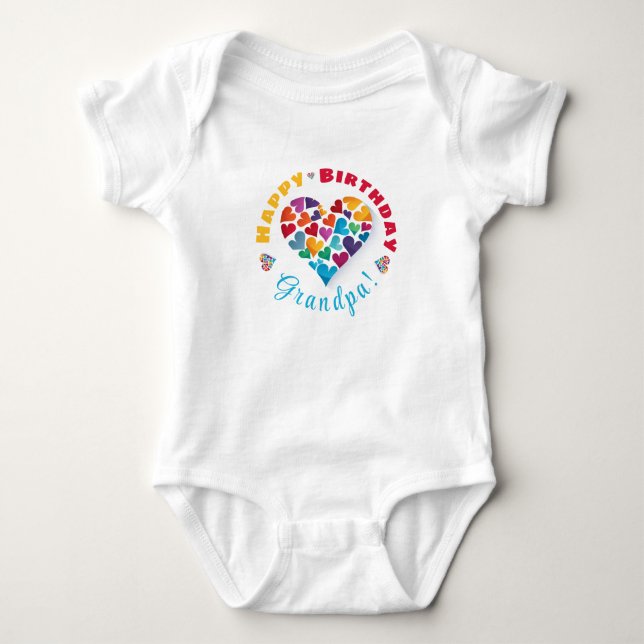 Body Cadeau De Bébé, Joyeux Grand-Père Anniversaire (Devant)