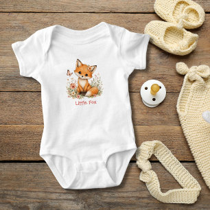Body Cadeau de fleurs de renard bébé personnalisé avec