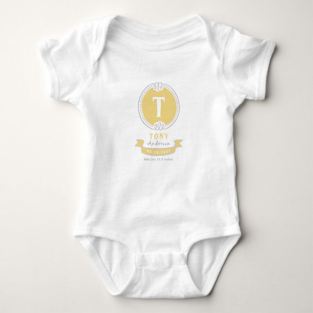 Body Cadeaux de bébé personnalisés avec monogramme (Devant)