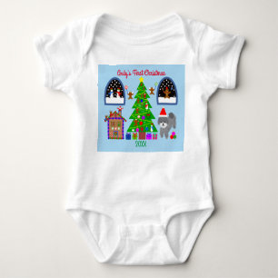 Body Caniche gris Noël #6 Bodysuit bébé