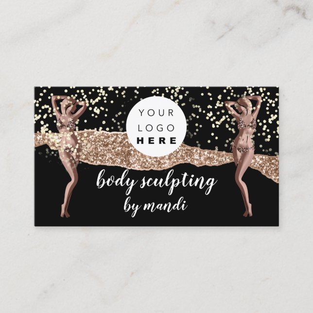 Body Care Fashion Logo QR Code Bikini Black Visitenkarte (Vorderseite)