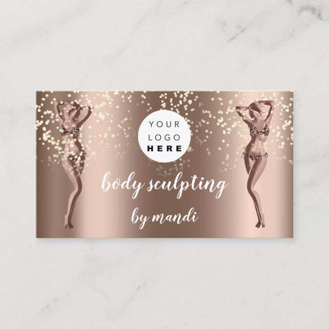 Body Care Fashion Logo QR Code Bikini Confetti Visitenkarte (Vorderseite)