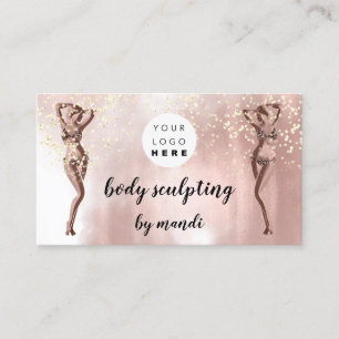 Body Care Fashion Logo QR Code Bikini Rose Visitenkarte