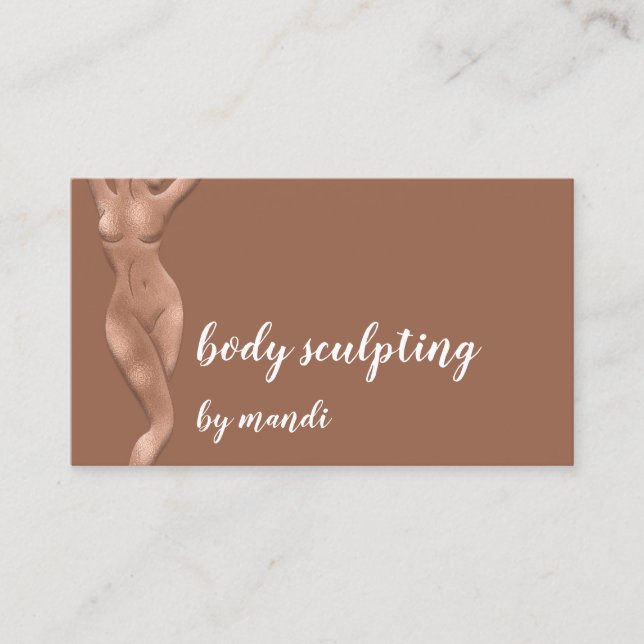 Body Care Sclupting Massage Logo Rose Gold QR Visitenkarte (Vorderseite)