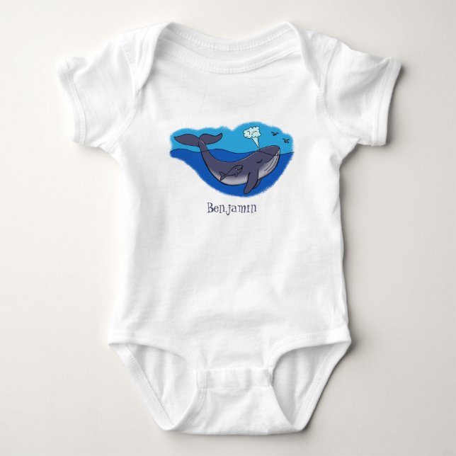 Body Caricature de baleine mignonne et de baleine de ve (Devant)
