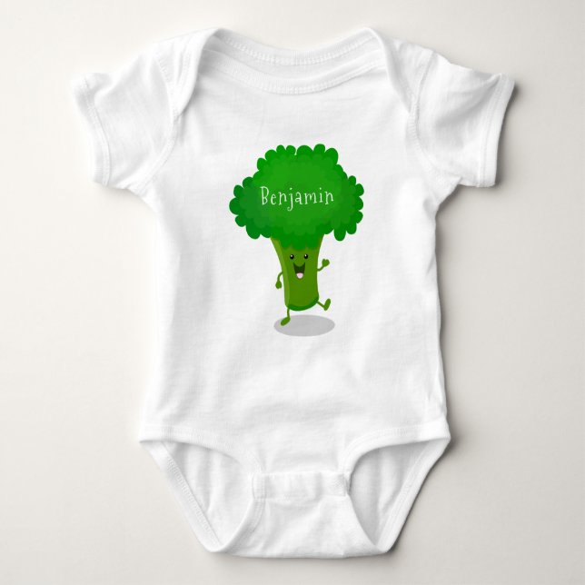 Body Caricature de brocoli dansant Cute kawaii (Devant)